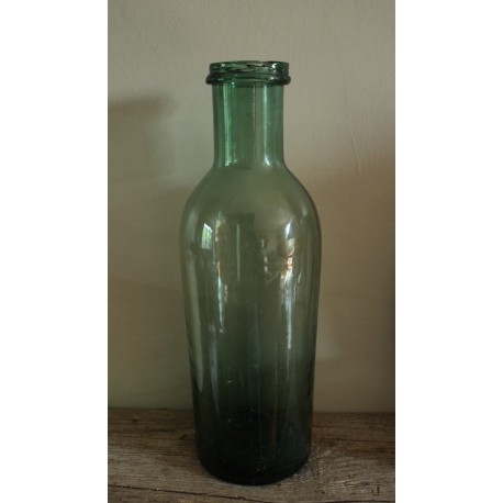 Grand Flacon Bouteille Verre Vert Vase