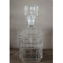 Carafe à whisky verre Carrés relief vintage