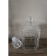 Carafe à whisky verre Carrés relief vintage