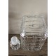 Carafe à whisky verre Carrés relief vintage