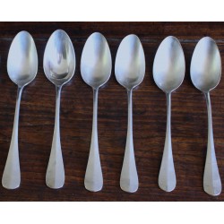 Lot 7 cuillères à soupe métal argenté Uni Plat