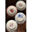 Un lot de 4 grands plats ronds assiettes dépareillé Digoin Sarreguemines