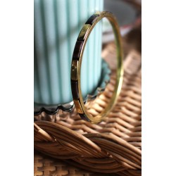 Bracelet vintage cercle alternance dorure brun