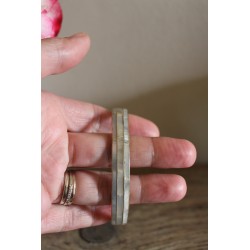 Bracelet vintage cercle laiton trois rangs de nacre