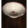 Grand saladier Sylvia Digoin Sarreguemines fleur rouge Art Deco