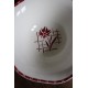 Grand saladier Sylvia Digoin Sarreguemines fleur rouge Art Deco