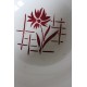 Grand saladier Sylvia Digoin Sarreguemines fleur rouge Art Deco