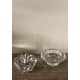Lot 2 bougeoirs en verre vintage ciselé fleur