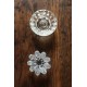 Lot 2 bougeoirs en verre vintage ciselé fleur