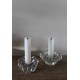 Lot 2 bougeoirs en verre vintage ciselé fleur