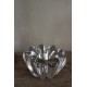 Lot 2 bougeoirs en verre vintage ciselé fleur