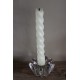 Lot 2 bougeoirs en verre vintage ciselé fleur