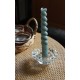 Lot 2 bougeoirs en verre vintage ciselé fleur