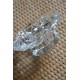 Lot 2 bougeoirs en verre vintage ciselé fleur