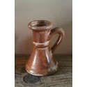 Petit bougeoir en grès vintage marbré anse