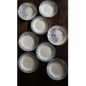 Un lot de 8 assiettes Plates Terre de Fer bleu Marcel Alésia Exotique Longchamp