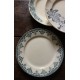 Un lot de 8 assiettes Plates Terre de Fer bleu Marcel Alésia Exotique Longchamp
