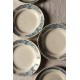 Un lot de 8 assiettes Plates Terre de Fer bleu Marcel Alésia Exotique Longchamp