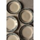 Un lot de 8 assiettes Plates Terre de Fer bleu Marcel Alésia Exotique Longchamp
