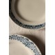 Un lot de 8 assiettes Plates Terre de Fer bleu Marcel Alésia Exotique Longchamp