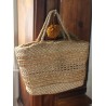 Cabas Panier vannerie souple deux anses à main vintage