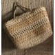Cabas Panier vannerie souple deux anses à main vintage