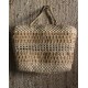 Cabas Panier vannerie souple deux anses à main vintage