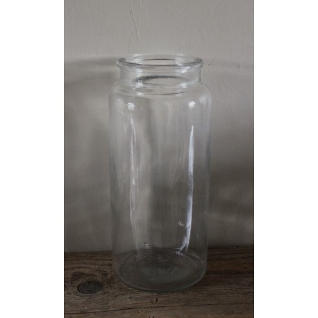 Vase grand flacon ancien verre transparent