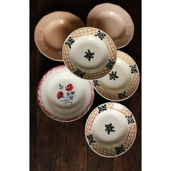 Lot 6 assiettes creuses dépareillé Roscoff Badonviller Marjolaine Digoin Sarreguemines