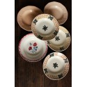 Lot 6 assiettes creuses dépareillé Roscoff Badonviller Marjolaine Digoin Sarreguemines