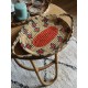 Plateau ovale souple vannerie vintage couleurs