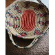 Plateau ovale souple vannerie vintage couleurs