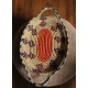 Plateau ovale souple vannerie vintage couleurs