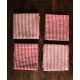 Un lot de 4 serviettes de table rayures vichy rouge
