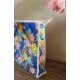 Trousse de toilette vintage bleu fleurs rose jaune