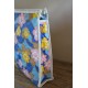 Trousse de toilette vintage bleu fleurs rose jaune
