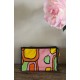 Trousse vintage années 60 géométrie couleurs