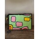 Trousse vintage années 60 géométrie couleurs