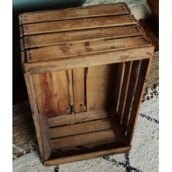 Grande caisse bois Lettres noires Rangement Appoint