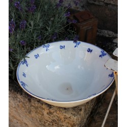 Saladier bleu Fleurs Digoin Art Deco