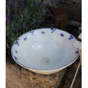 Saladier bleu Fleurs Digoin Art Deco