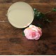 Miroir rond barbier double patte doré décors