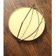 Miroir rond barbier double patte doré décors