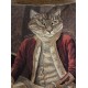 Housse de coussin Tapisserie Velours Chat Bourgeois