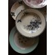 6 assiettes plates dépareillé Terre de fer bleu Anglais rose Roscoff orange Malmaison vert