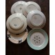6 assiettes plates dépareillé Terre de fer bleu Anglais rose Roscoff orange Malmaison vert