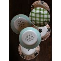 6 assiettes plates dépareillé Ecossais Malmaison vert Roscoff Badonviller