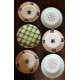 6 assiettes plates dépareillé Ecossais Malmaison vert Roscoff Badonviller
