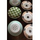 6 assiettes plates dépareillé Ecossais Malmaison vert Roscoff Badonviller
