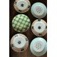 6 assiettes plates dépareillé Ecossais Malmaison vert Roscoff Badonviller